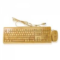 Bambus Tastatur und Maus Set