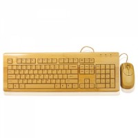 Bambus Tastatur und Maus Set